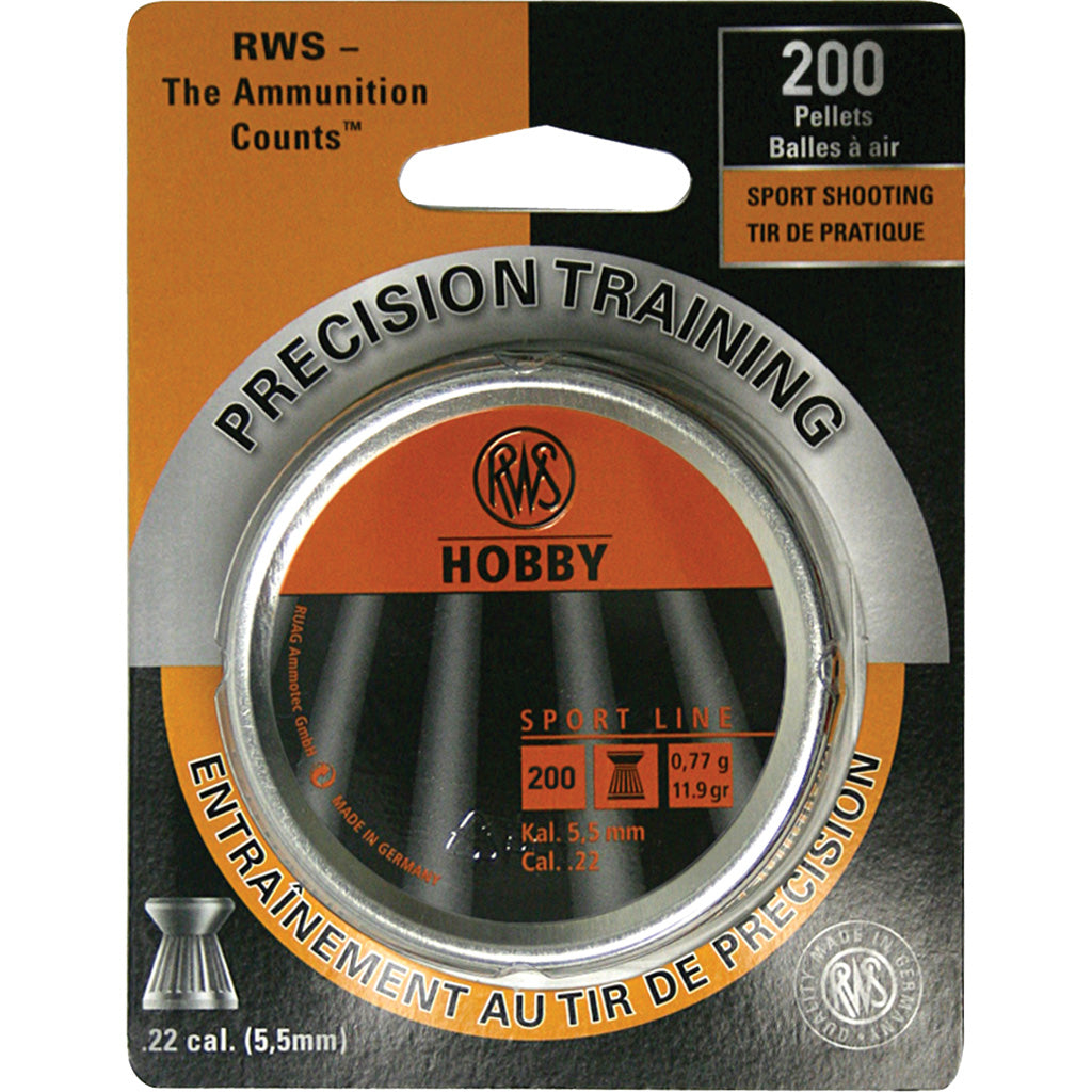 Rws Hobby Sport Line Air Gun Pellets .22 Caliber Flat Nose Lead Pellet
