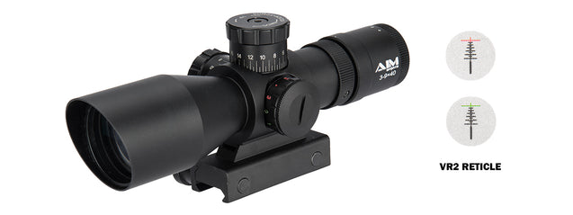 Aim-Jt2Sdv3940G-N Titan Dual 3-9X40Mm Rifle Scope W/ Vr2 Reticle (Black) Airsoft Gun