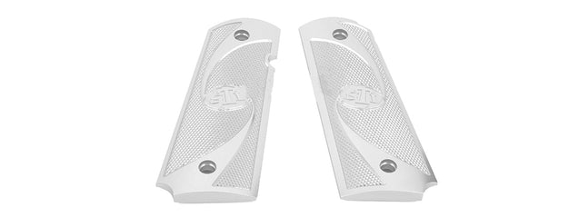 Airsoft Masterpiece Aluminum Airsoft 1911 Type 2 Pistol Grip Plates (SILVER)