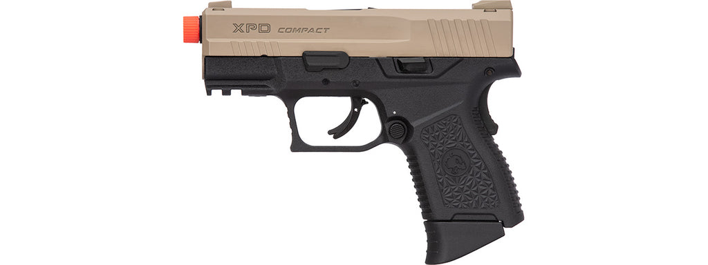 Compact Isc's ICS BLE XPD Compact Personal Defender Pistol (Tan/Black) - Army AirsoftGuns