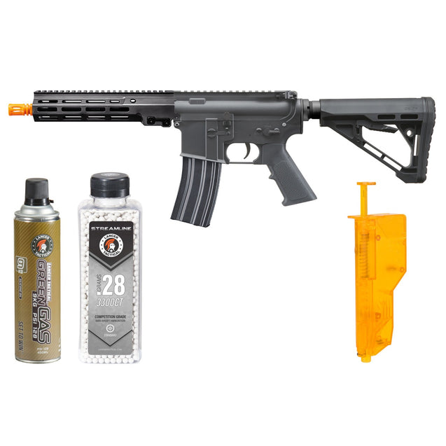 Classic Army URGI MK16 MWS 10" GBBR Gas Blowback Airsoft Rifle - (Black) - STARTER BUNDLE