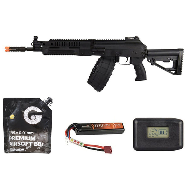 LCT LCK-16 Steel AEG Rifle w/ ASTER V2 - Battery/Charger Combo - (Black)