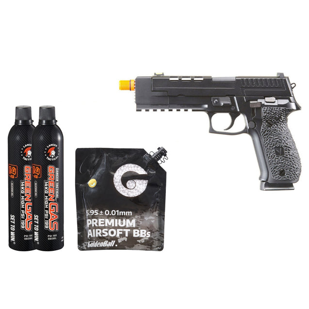 Vorsk Airsoft VP26X Gas Blowback Pistol - Green Gas Combo - (Black)