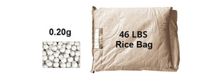 Lancer Tactical 46 lbs Rice Bag Airsoft 0.20g BBs (Color: White) Airsoft Gun BB'S / Batteries / Chargers