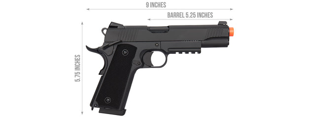 Double Bell Gas Blowback CQB 1911 Tactical Airsoft Pistol (Black) Airsoft Gun Gas Powered Guns