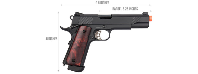 Double Bell M1911A1 Co2 Blowback Airsoft Pistol High Velocity (Black) Airsoft Gun Gas Powered Guns