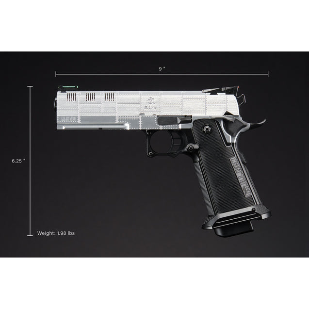 Dr. Gearbox Custom Tokyo Marui Monochrome "ZERO" 5.1 Hi-Capa GBB Pistol - (Silver/Black)
