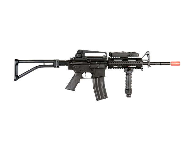 ICS Airsoft M4 AEG W/ Ras Tactical Folding Stock - Black
