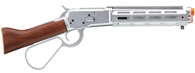 A&K M1873 "Mares Leg" Lever Action Airsoft Green Gas Rifle w/ M-LOK Rail (Color: Silver)