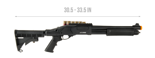 JAG Arms Scattergun TSS Airsoft Gas Shotgun W/ Side Saddle (Black)