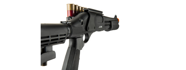 JAG Arms Scattergun TSS Airsoft Gas Shotgun W/ Side Saddle (Black)