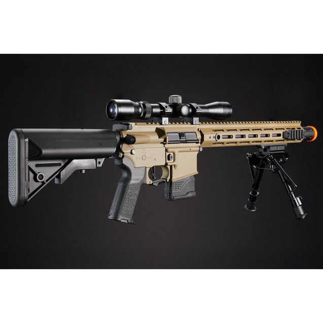 Lancer Tactical Gen 2 Hellion M-LOK 10" M4 AEG w/ Ambidextrous NSR Receiver & NSR Stock - TAN