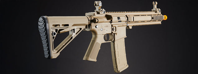 Lancer Tactical Gen 4 L119A2 M4/M16 Full Metal Airsoft Rifle (Tan) – 390–400 FPS
