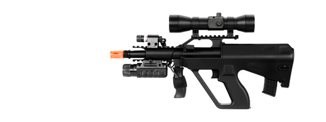 Airsoft Rifle Double Eagle M45P Spring Rifle Laser Flashlight and Red Dot Scope