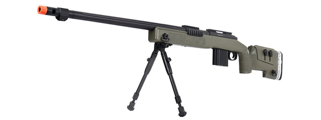 WellFire MB4417 M40A3 Bolt Action Airsoft Sniper Rifle w/ Bipod (OD GREEN)