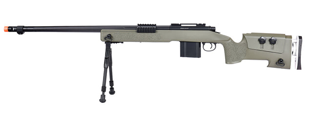 WellFire MB4417 M40A3 Bolt Action Airsoft Sniper Rifle w/ Bipod (OD GREEN)