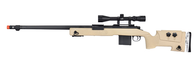 WellFire MB4417 M40A3 Bolt Action Airsoft Sniper Rifle w/ Scope (TAN)