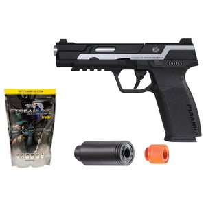 G&G Piranha MK1 GBB Pistol - (Black/Silver) - Tracer/BB Bundle