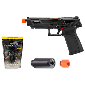 G&G GTP9-MS Metal Slide Gas Blowback Airsoft Pistol - (Black) - Tracer/BB Bundle