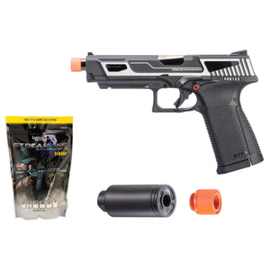 G&G GTP9-MS Metal Slide Gas Blowback Airsoft Pistol - (Silver) - Tracer/BB Bundle