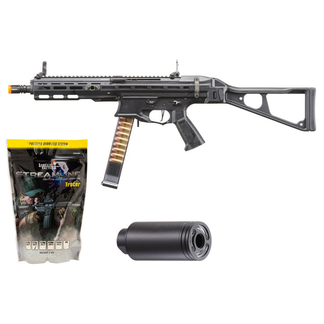 G&G Striker PCC45 SMG AEG Airsoft Rifle - (Black) - Tracer/BB Bundle