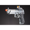 KLI KL-92 AI Optic Ready Silver Version 6mm Dual Power CO2/Gas Blowback Airsoft Pistol Red Dot Combo - (Silver)