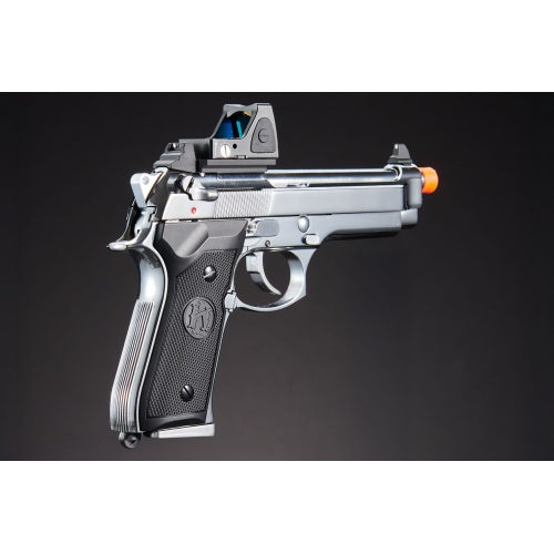 KLI KL-92 Platinum 6mm Dual Power CO2/Gas Blowback Airsoft Pistol Red Dot Combo - (Platinum)
