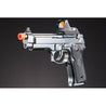 KLI KL-92 Platinum 6mm Dual Power CO2/Gas Blowback Airsoft Pistol Red Dot Combo - (Platinum)