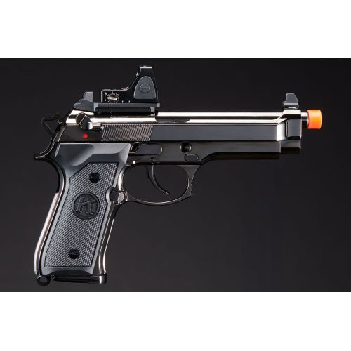 KLI KL-92 Fusion Optic Ready 6mm Dual Power CO2/Gas Blowback Airsoft Pistol Red Dot Combo - (Black/Gun Metal)