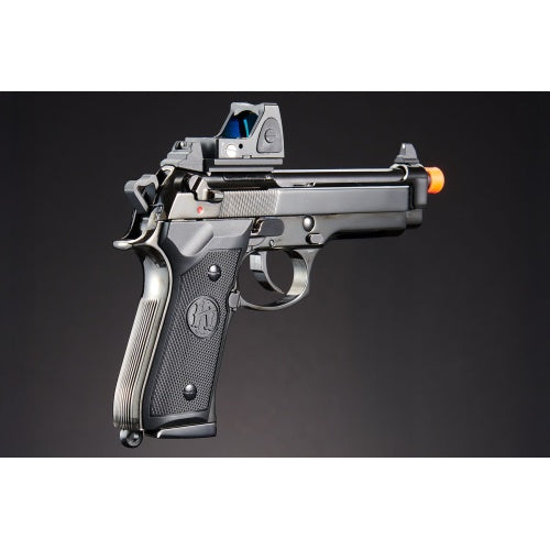 KLI KL-92 Fusion Optic Ready 6mm Dual Power CO2/Gas Blowback Airsoft Pistol Red Dot Combo - (Black/Gun Metal)