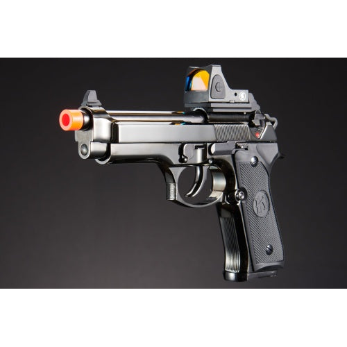 KLI KL-92 Fusion Optic Ready 6mm Dual Power CO2/Gas Blowback Airsoft Pistol Red Dot Combo - (Black/Gun Metal)
