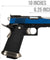 WE Tech 1911 Hi-Capa T-Rex Competition Gas Blowback Airsoft Pistol w/ Top Ports (BLUE / SILVER)