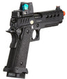Lancer Tactical Heracles Hi-Capa Gas Blowback Airsoft Pistol - BLACK-REFLEX RED DOT