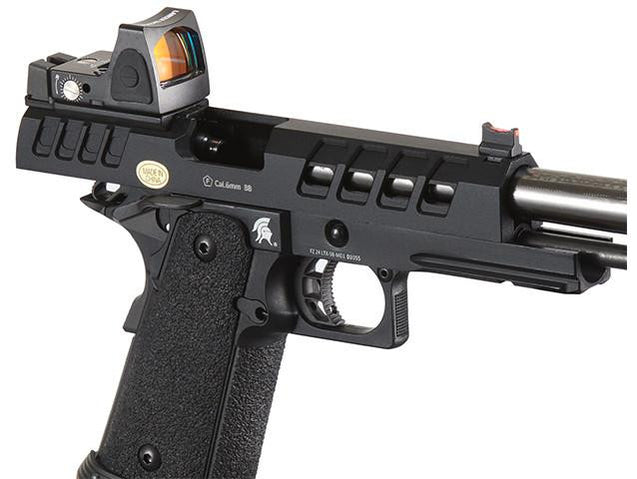 Lancer Tactical Heracles Hi-Capa Gas Blowback Airsoft Pistol - BLACK-REFLEX RED DOT