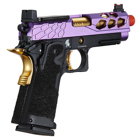 Lancer Tactical Stryk Hi-Capa 4.3 Gas Blowback Airsoft Pistol w/ Red Dot Mount (Color: Black, Purple, & Gold)