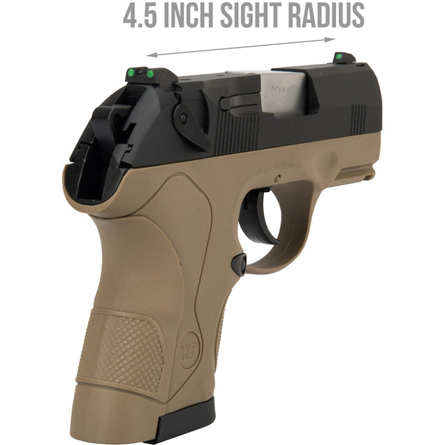 WE Tech Bulldog Compact Full Metal Gas Blowback Airsoft Pistol (Tan)