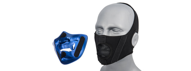 Ac-883Bl Yokai Ogre Half Face Mask W/ Soft Padding (Blue/Gold) Airsoft Gun / Accessories
