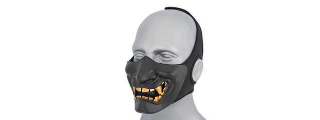 Ac-883B Yokai Ogre Half Face Mask W/ Soft Padding (Black/Gold) Airsoft Gun / Accessories