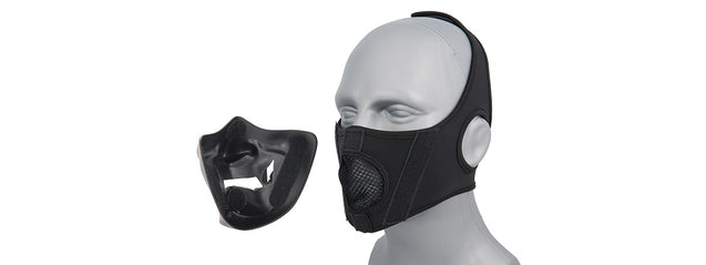 Ac-883B Yokai Ogre Half Face Mask W/ Soft Padding (Black/Gold) Airsoft Gun / Accessories