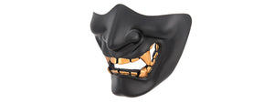 Ac-883B Yokai Ogre Half Face Mask W/ Soft Padding (Black/Gold) Airsoft Gun / Accessories