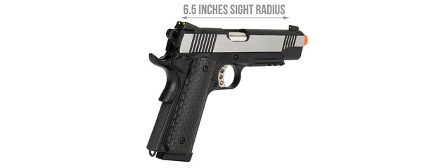 Army Armament Full Metal R28 1911 Desert Warrior GBB Airsoft Pistol (Black / Silver)