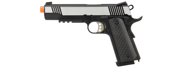 Army Armament Full Metal R28 1911 Desert Warrior GBB Airsoft Pistol (Black / Silver)