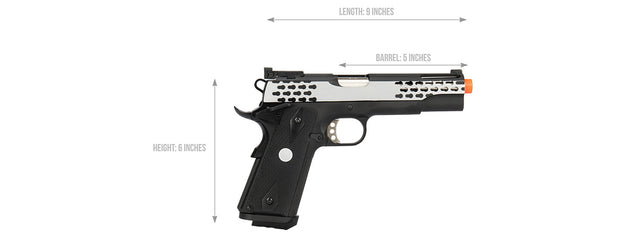 Army Armament Full Metal R30 1911 Gas Blowback Airsoft Pistol (Black / Silver)