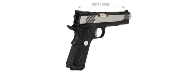 Army Armament Full Metal R30 1911 Gas Blowback Airsoft Pistol (Black / Silver)