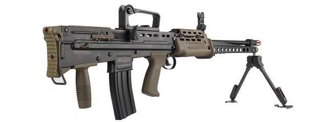 ICS L86 A2 Light Support Weapon Bullpup LSW Airsoft AEG Rifle (Color: Black / OD Green)