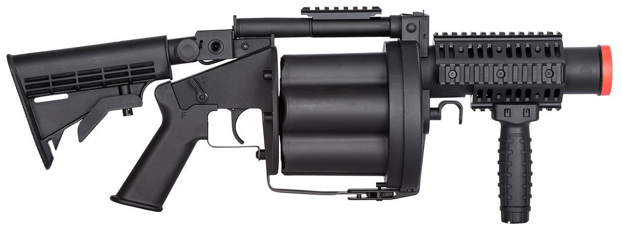 Ics 6 Round 40Mm Airsoft Revolving Grenade Launcher - Black - Army ...