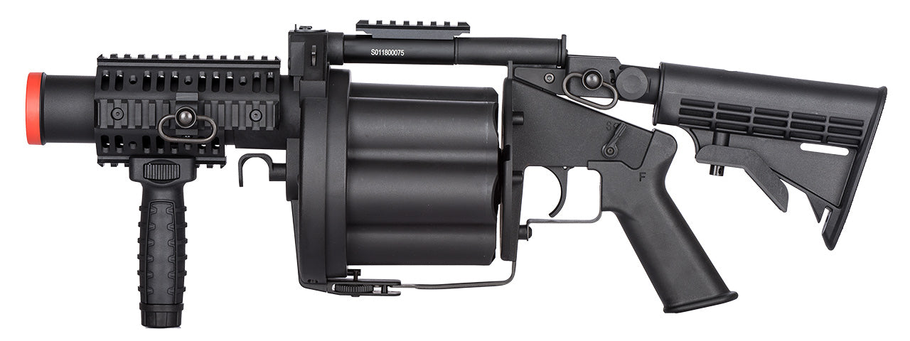 Ics 6 Round 40Mm Airsoft Revolving Grenade Launcher - Black - Army ...