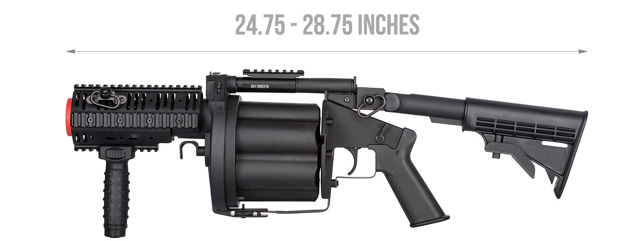 Ics Mgl Sb Airsoft 6-Round Revolving Grenade Launcher W/ Rail Attachme ...
