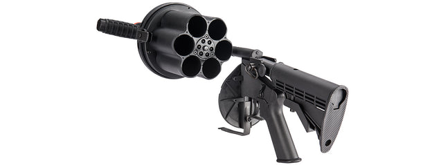 ICS MGL Long Barrel Airsoft 6-Round Revolving Grenade Launcher w/ Rail ...