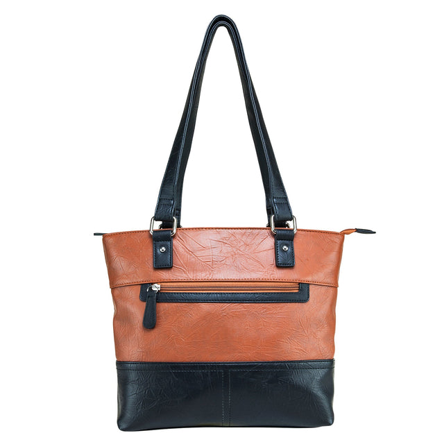 VISM Conceal Carry Tote Shoulder Purse w/ Pistol Holster CCW-Handgun BROWN BLACK